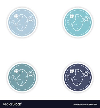 Set of paper stickers on white background steak vector image