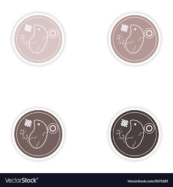 Set of paper stickers on white background steak vector image