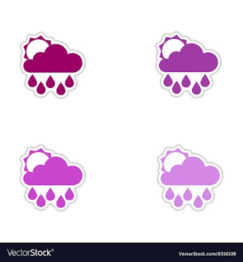 Set of paper stickers on white background sun vector image