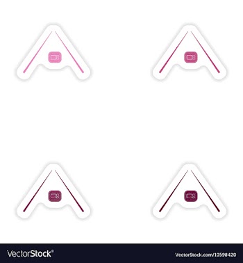 Set of paper stickers on white background sushi vector image