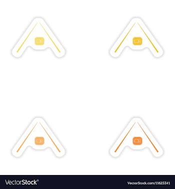 Set of paper stickers on white background sushi vector image