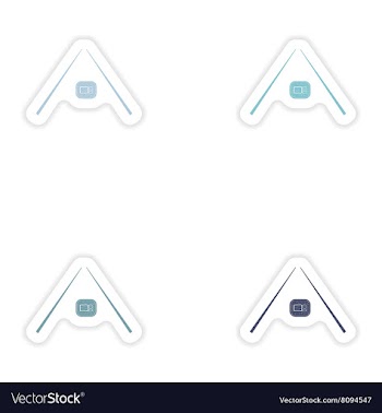 Set of paper stickers on white background sushi vector image