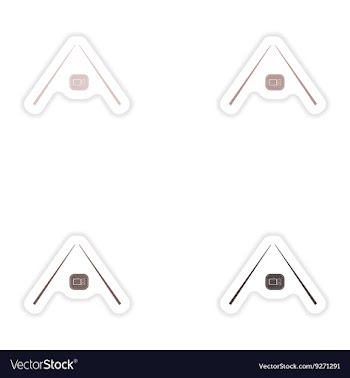 Set of paper stickers on white background sushi vector image