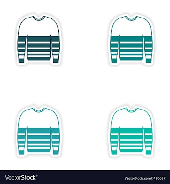 Set of paper stickers on white background sweater vector image