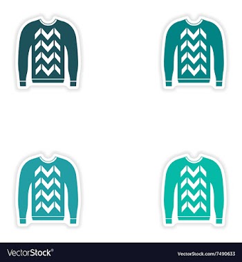 Set of paper stickers on white background sweater vector image