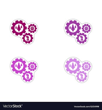 Set of paper stickers on white background symbol vector image