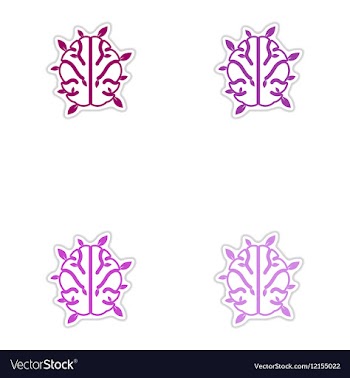 Set of paper stickers on white background symbol vector image