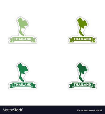 Set of paper stickers on white background Thailand vector image