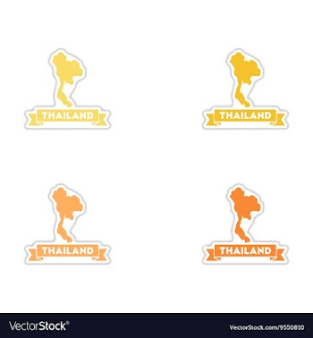 Set of paper stickers on white background Thailand vector image