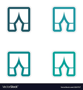 Set of paper stickers on white background theater vector image