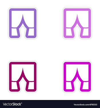 Set of paper stickers on white background theater vector image
