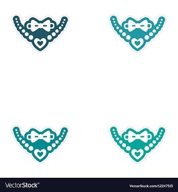 Set of paper stickers on white background tie and vector image