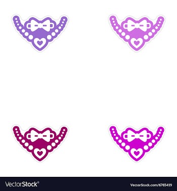 Set of paper stickers on white background tie and vector image