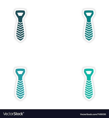 Set of paper stickers on white background tie vector image