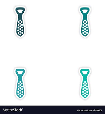 Set of paper stickers on white background tie vector image