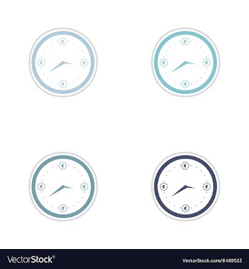Set of paper stickers on white background time is vector image