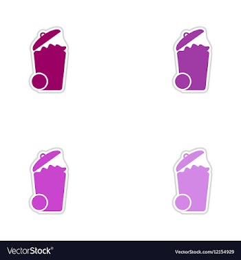 Set of paper stickers on white background trash vector image