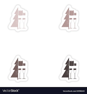 Set of paper stickers on white background Tree vector image