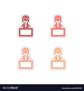 Set of paper stickers on white background tribune vector image