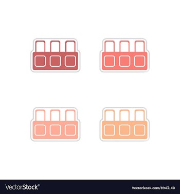 Set of paper stickers on white background tribune vector image