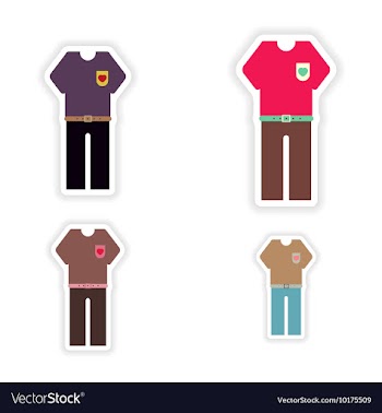 Set of paper stickers on white background trousers vector image