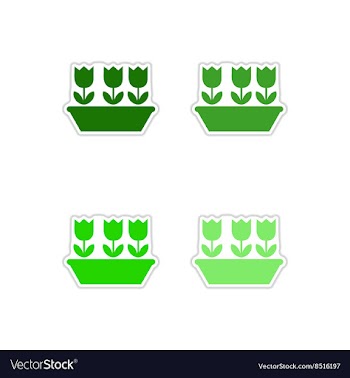 Set of paper stickers on white background tulips vector image