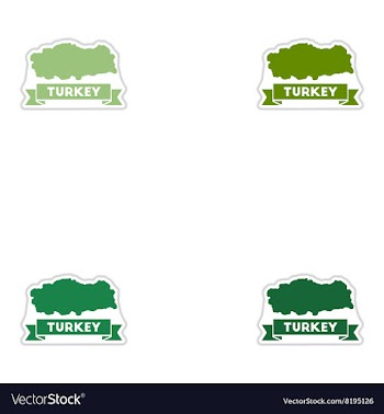 Set of paper stickers on white background Turkey vector image