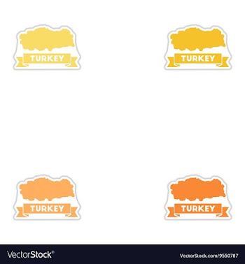 Set of paper stickers on white background Turkey vector image