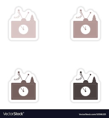 Set of paper stickers on white background TV vector image