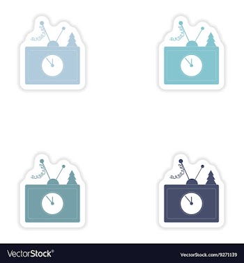 Set of paper stickers on white background TV vector image