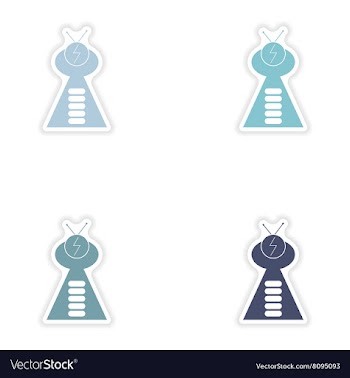 Set of paper stickers on white background ufo ship vector image