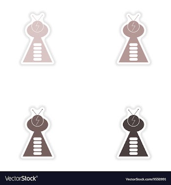 Set of paper stickers on white background ufo ship vector image