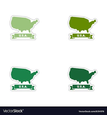 Set of paper stickers on white background united vector image