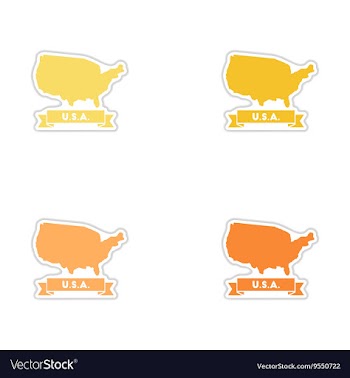 Set of paper stickers on white background united vector image