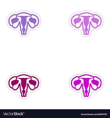 Set of paper stickers on white background vagina vector image