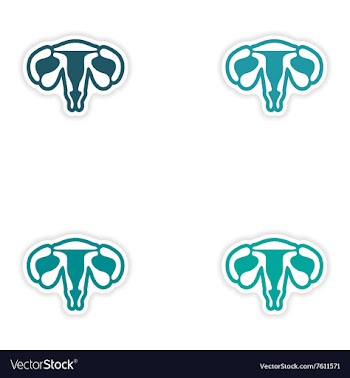Set of paper stickers on white background vagina vector image