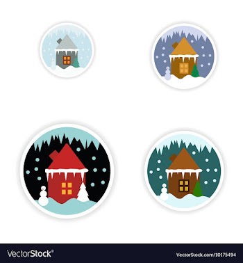 Set of paper stickers on white background vector image