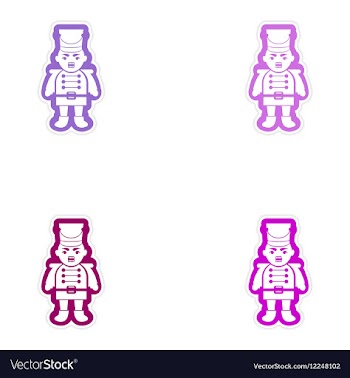Set of paper stickers on white background vector image
