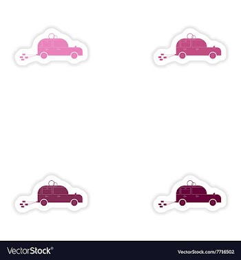 Set of paper stickers on white background vector image