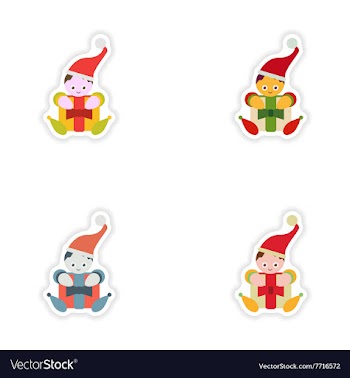 Set of paper stickers on white background vector image