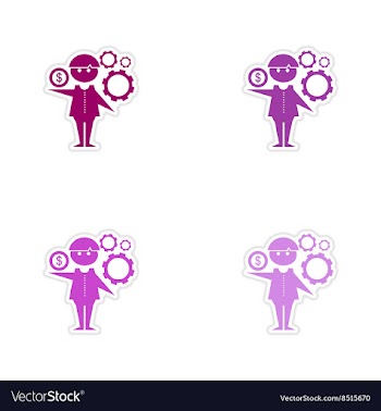 Set of paper stickers on white background vector image