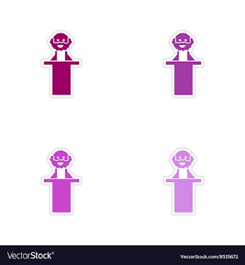 Set of paper stickers on white background vector image