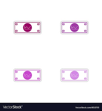 Set of paper stickers on white background vector image
