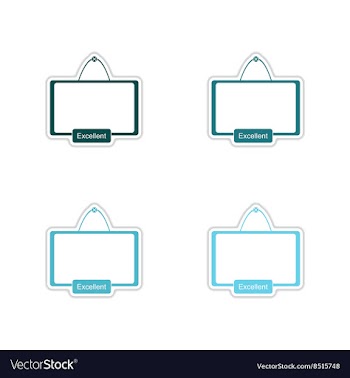Set of paper stickers on white background vector image