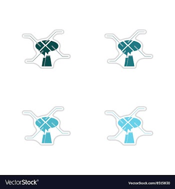 Set of paper stickers on white background vector image