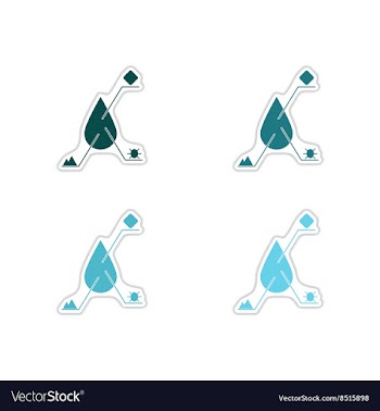 Set of paper stickers on white background vector image