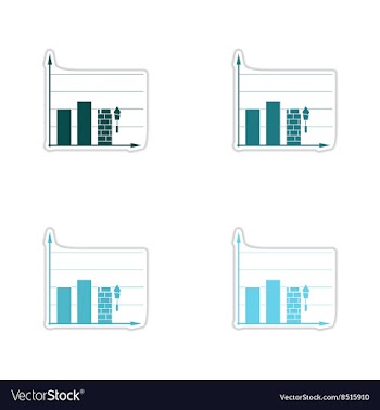 Set of paper stickers on white background vector image