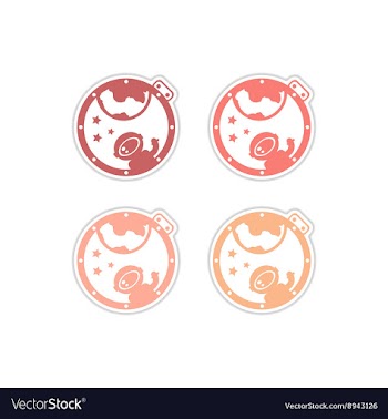 Set of paper stickers on white background vector image