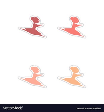 Set of paper stickers on white background vector image
