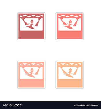 Set of paper stickers on white background vector image